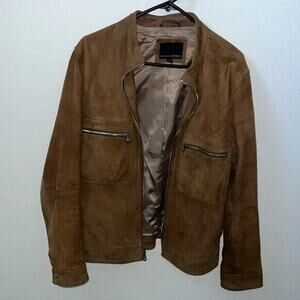 Banana Republic Goat Suede Tan Jacket Men Medium 100% Goat Leather Shell